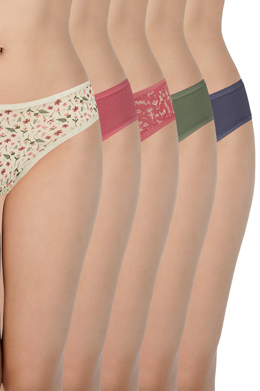 Assorted Low Rise Bikini Panties (Pack of 5)