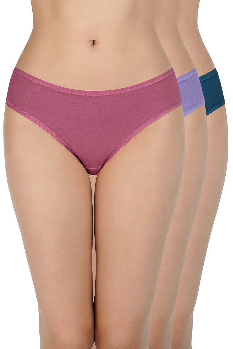 Low Rise Solid Bikini Panties (Pack of 3)