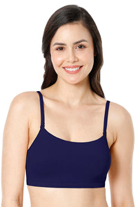 Solid Non Padded Non-Wired Cami Bra - Medieval Blue - color option