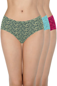Printed Mid Rise Hipster (Pack of 3) - color option