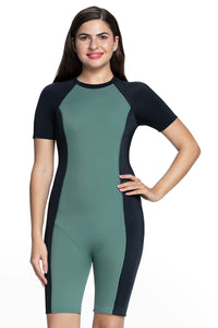 Short Sleeves Padded Leg Suit - Olive_Nero thumbnail 1