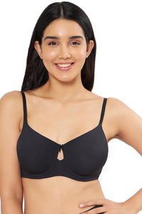 Elegant Dream Padded Wired T-shirt Bra - Black - color option