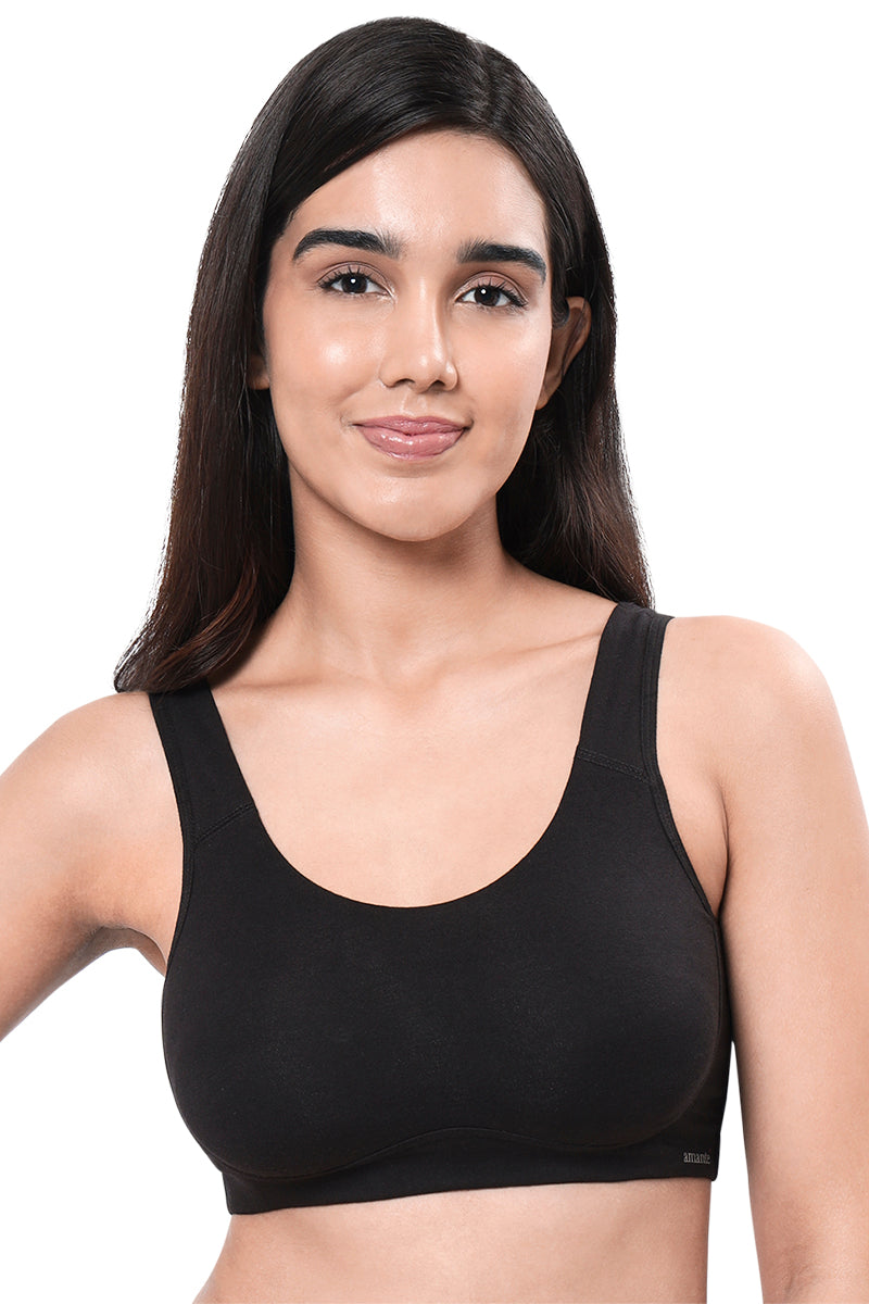 All Day Lounge Solid Non Padded Non-Wired Bra - Black