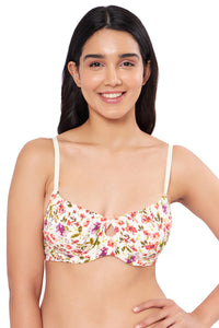 Elegant Dream Padded Wired T-shirt Bra - Watercolour Ditsy Floral Print thumbnail 1