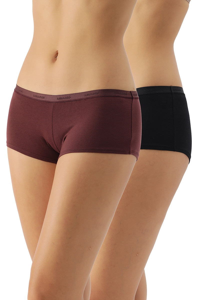 Low Rise Solid Boyshorts (Pack of 2) - Image 1 of 8