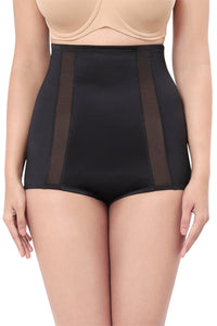 Solid Full Coverage High Rise Waist Cincher - Black thumbnail 2