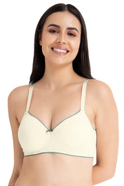 Casual Chic Solid Padded Non-Wired T-Shirt Bra - Whitesmoke-Cedar