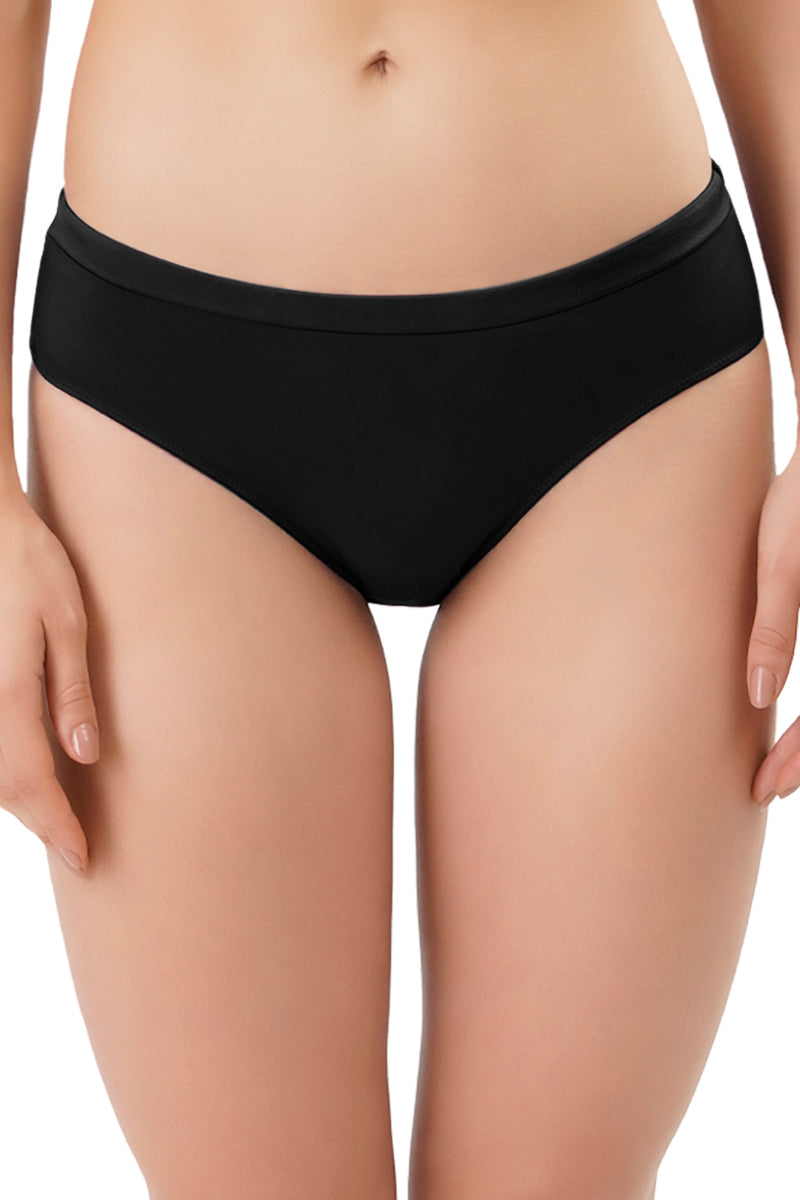 Satin Edge Low Rise Bikini Panty - Black - Image 1 of 4
