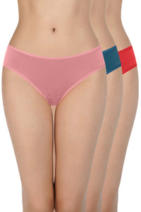 Solid Low Rise Bikini (Pack of 3) - C502 - color option