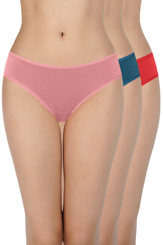 Solid Low Rise Bikini (Pack of 3) - C502