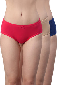 Inner Elastic Waistband Hipster (Pack of 3) - color option