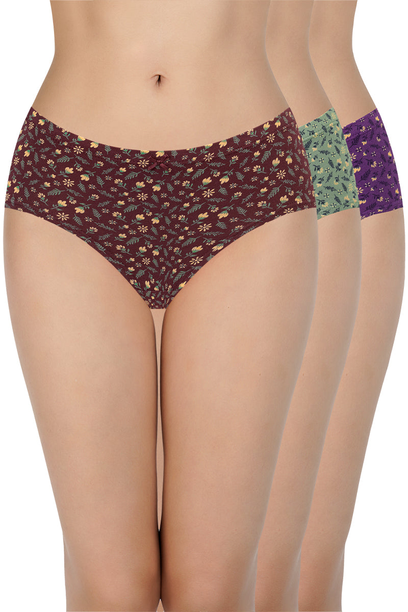 Printed Mid Rise Hipster (Pack of 3) - Image 1 of 7