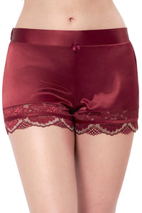 Eternal Bliss Solid Mid Rise Lounge Short - Red Berry - color option