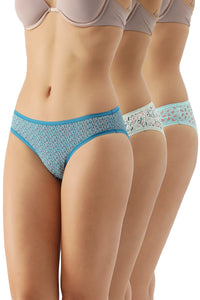 Printed Low Rise Bikini (Pack of 3) - color option