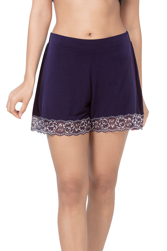 Lace Touch Sleep Shorts - Midnight