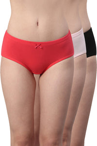 Inner Elastic Waistband Hipster (Pack of 3) - color option