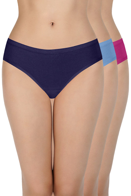 100% Cotton Bikini Panty Pack (Pack of 3) - D003 - Solid