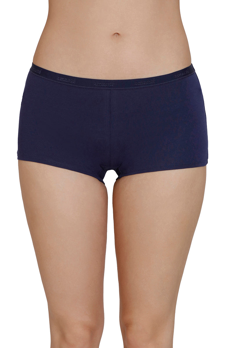 Solid Mid Rise Boyleg Panty - Midnight - Image 1 of 3