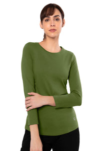 Essential Long Sleeve Round Neck T-Shirt - Cypress - color option