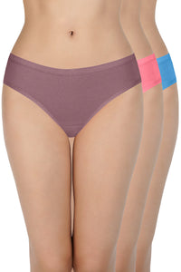 100% Cotton Bikini Panty Pack (Pack of 3) - D004 - Solid thumbnail 1