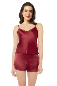 Eternal Bliss Satin Camisole - Rio Red - color option