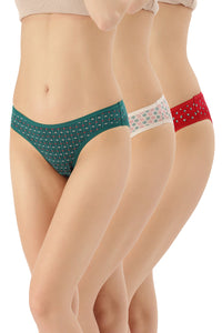 Low Rise Printed Bikini (Pack of 3) - color option