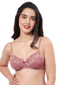 Lace Delight Padded Wirefree Bra - Messa Rose thumbnail 1
