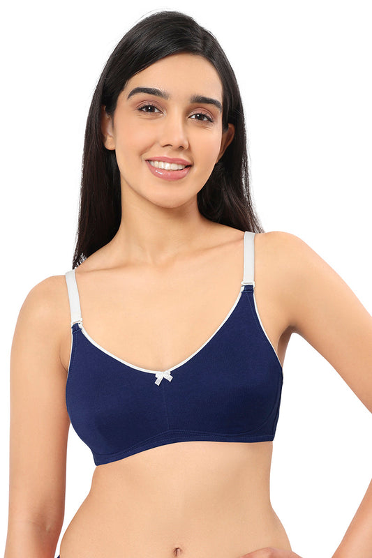 Comfort Concealer Non-padded & Non-wired Bra - Medieval Blue & White Smoke
