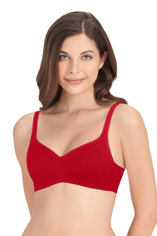 Cool Contour Non-Padded Non-wired Support Bra - Tiger Lily