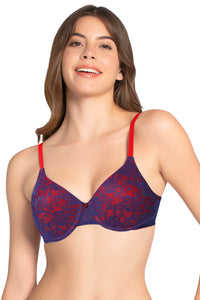 Lace Dream Padded Wired Lace Bra - Insignia Blue_H.R thumbnail 1
