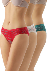 Low Rise Printed Bikini (Pack of 3) - color option