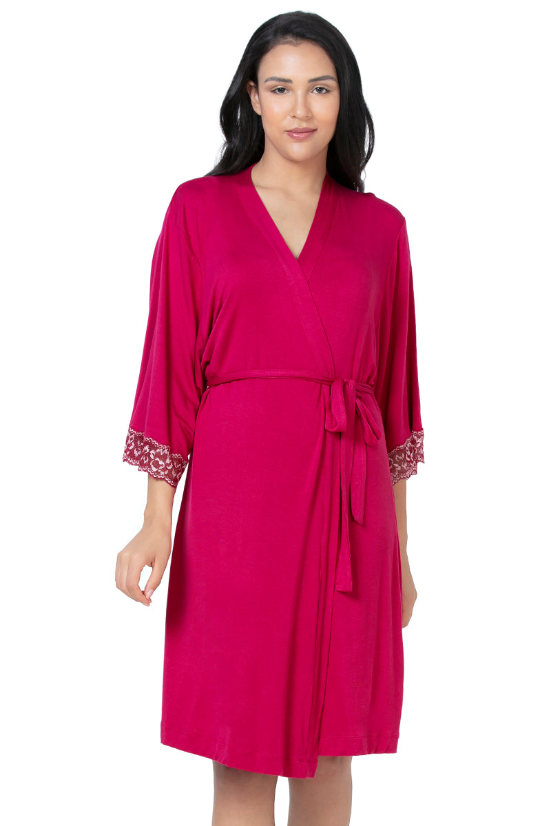 Lace Touch Sleep Robe - Granita - Image 2 of 4