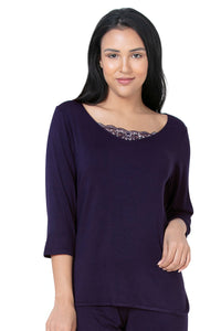 Lace Touch Sleep Top - Midnight thumbnail 2
