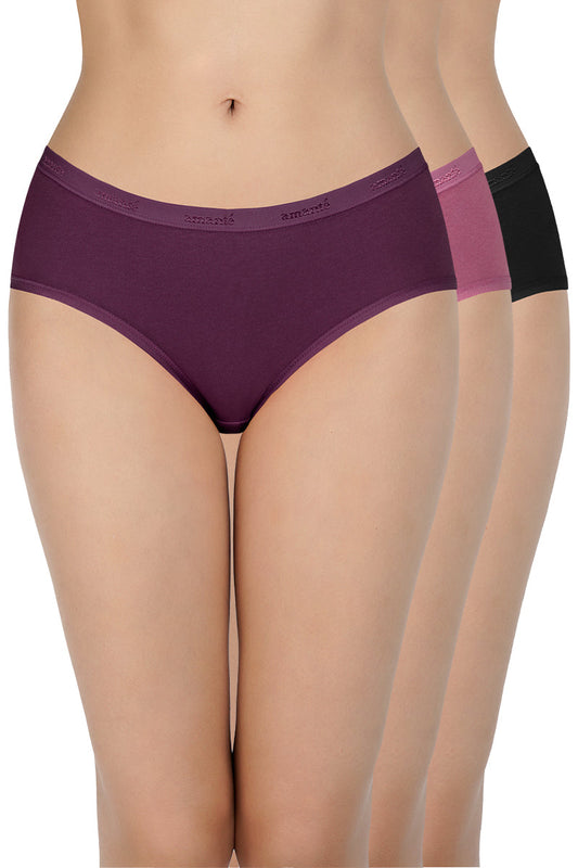 Low Rise Solid Hipster Panties (Pack of 3)