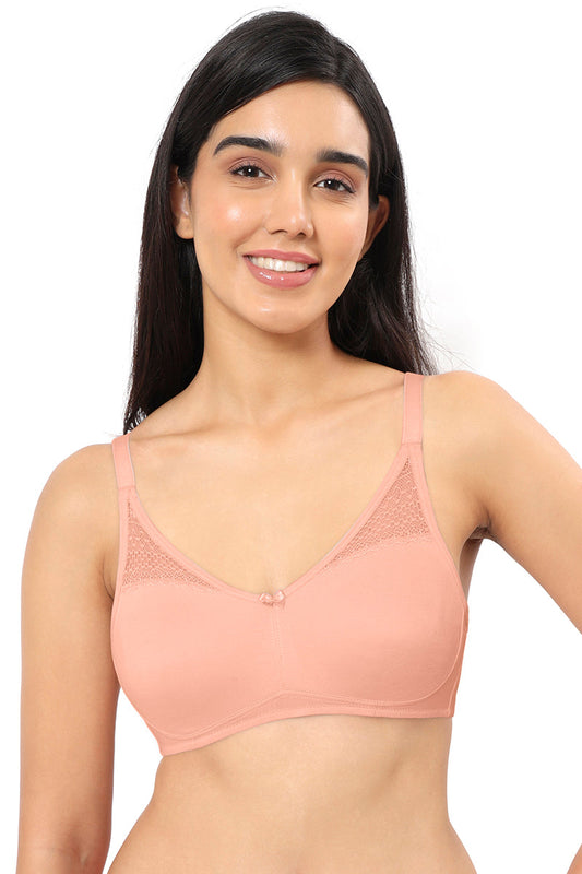 Lace Concealer Non-padded Non-wired Bra - Impatiens Pink