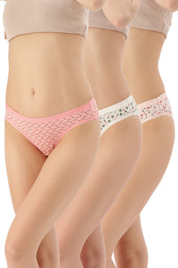 Printed Low Rise Bikini (Pack of 3) - color option