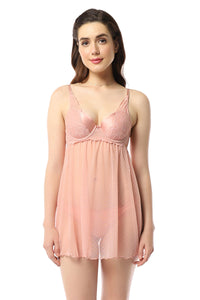 Eternal Bliss Padded Wired Babydoll - Mellow Rose thumbnail 1