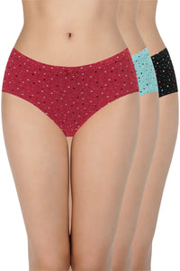 Printed Mid Rise Hipster (Pack of 3) - color option