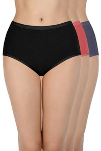 Solid High Rise Full Brief Panties (Pack of 3) thumbnail 1
