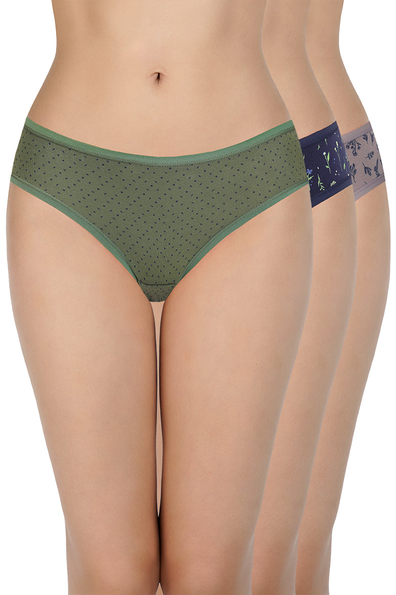 Print Low Rise Bikini Panties (Pack of 3) - Image 1 of 7