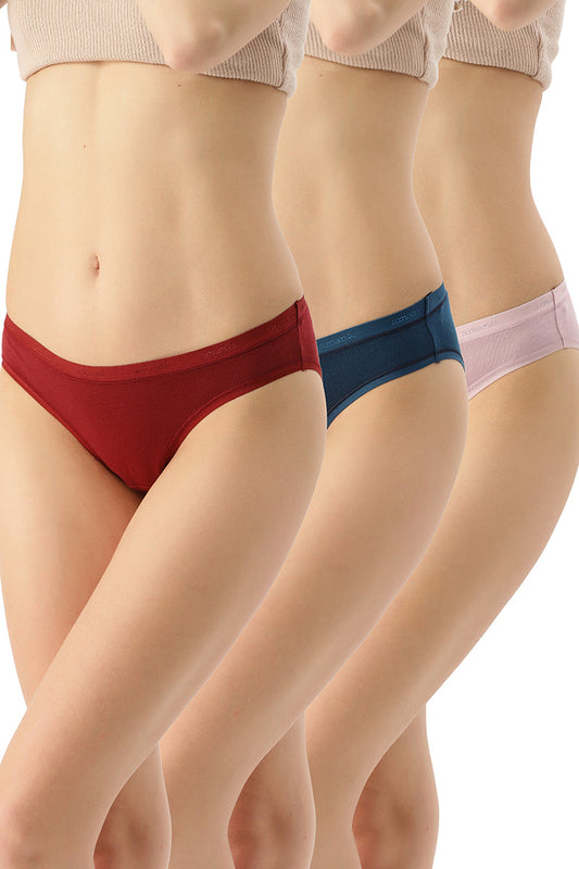 Low Rise Solid Bikini (Pack of 3)