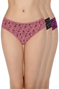 Low Rise Print Bikini Panties (Pack of 3) - color option