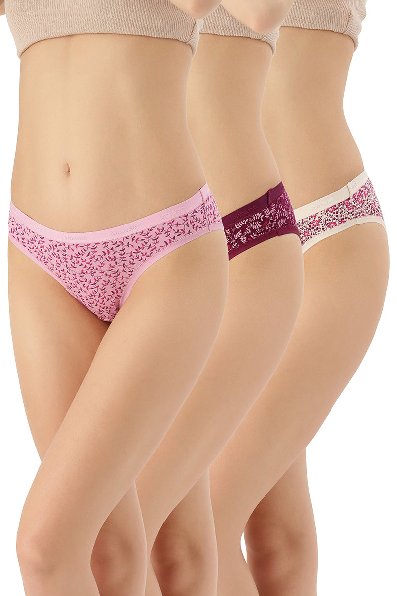 Printed Low Rise Bikini (Pack of 3) - Image 1 of 7