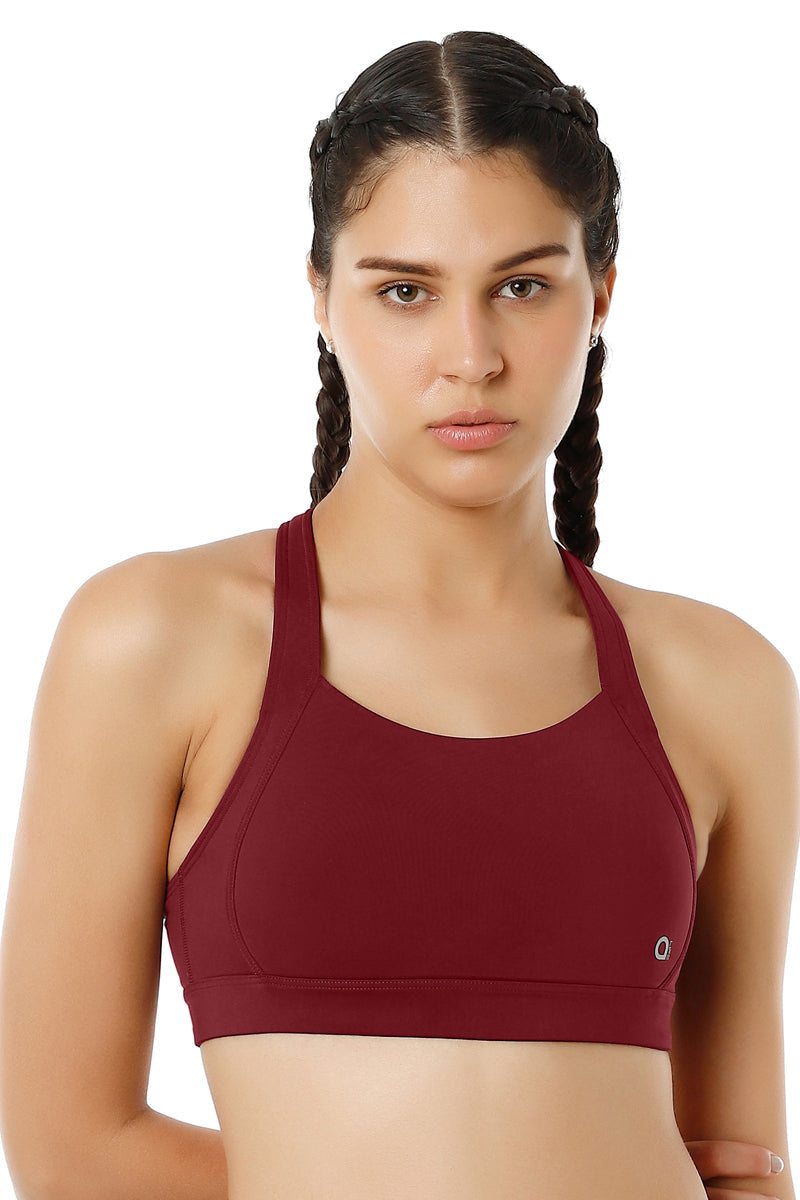 Energize High Impact Round Neck Sports Bra - Chocolate Truffle - Image 1 of 6