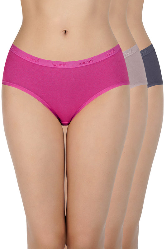 Solid Low Rise Hipster Panties (Pack of 3)
