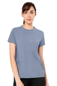 Flaunt Short Sleeve Round Neck Workout T-Shirt - Tempest thumbnail 1