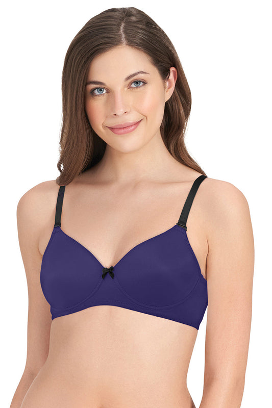 Smooth Dreams Padded Non-wired T-shirt Bra - Blue Jewel