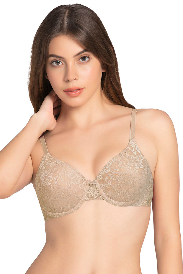 Lace Dream Padded Wired Lace Bra - Sesame_Sesame
