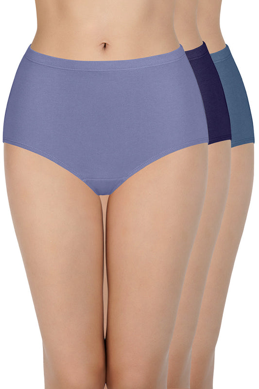 100% Cotton Full Brief Panty Pack (Pack of 3) - D025 - Solid