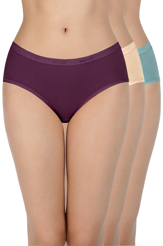 Low Rise Solid Hipster Panties (Pack of 3)